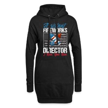 Drôle de feu d’artifice pyrotechnicien disant - Sweat-shirt à capuche long Femme - noir - Devant