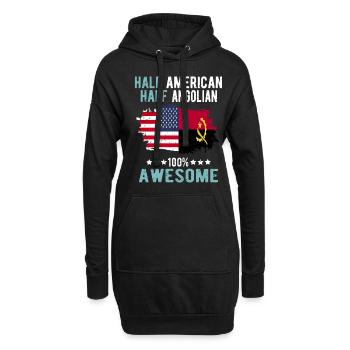 Halb Amerikaner Halb Angolier - Hoodie-Kleid - Schwarz - Vorne