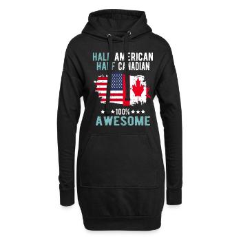 Halb Amerikaner Halb Kanadier - Hoodie-Kleid - Schwarz - Vorne