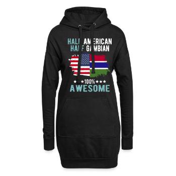 Halb Amerikaner Halb Gambier - Hoodie-Kleid - Schwarz - Vorne