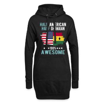 Halb Amerikaner Halb Ghanese - Hoodie-Kleid - Schwarz - Vorne