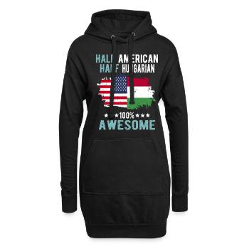 Halb Amerikaner Halb Ungar - Hoodie-Kleid - Schwarz - Vorne