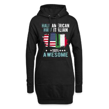 Moitié américain moitié italien - Sweat-shirt à capuche long Femme - noir - Devant