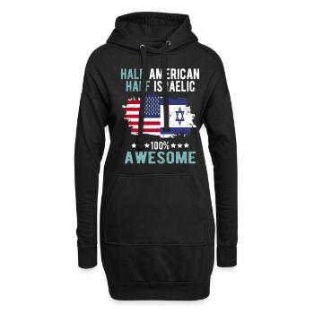 Halb Amerikaner Halb Isreali - Hoodie-Kleid - Schwarz - Vorne
