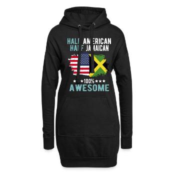 Halb Amerikaner Halb Jamaikaner - Hoodie-Kleid - Schwarz - Vorne