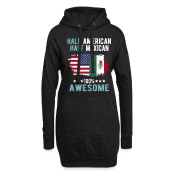Moitié américain moitié mexicain - Sweat-shirt à capuche long Femme - noir - Devant