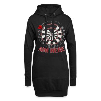 Herren Dart Spieler Score Alter Mann Hundred - Hoodie-Kleid - Schwarz - Vorne