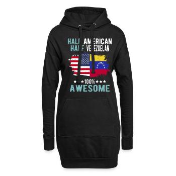 Halb Amerikaner Halb Venezolaner - Hoodie-Kleid - Schwarz - Vorne
