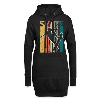 Vtintage Skate Skating Board Skateboard Rétro - Sweat-shirt à capuche long Femme - noir - Devant