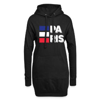 Paris in Frankreich französische Farben - Hoodie-Kleid - Schwarz - Vorne