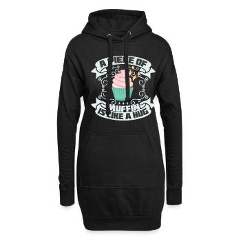 Muffin ein Stück ist wie eine Umarmung - Hoodie-Kleid - Schwarz - Vorne