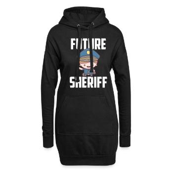 Futur shérif avec Junior Sheriffstern - Sweat-shirt à capuche long Femme - noir - Devant