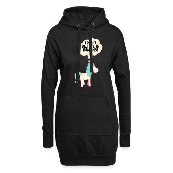 Einhorn - Hoodie-Kleid - Schwarz - Vorne