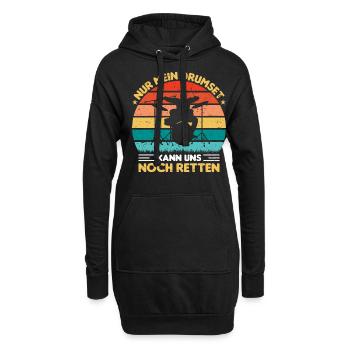 Drummer Drumsticks Schlagzeug Musiker - Hoodie-Kleid - Schwarz - Vorne