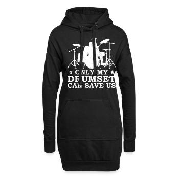 Drummer Drumsticks Schlagzeug Musiker - Hoodie-Kleid - Schwarz - Vorne