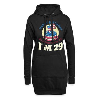 US America Flag Cake Naissance Age 29 USA 4 juillet - Sweat-shirt à capuche long Femme - noir - Devant