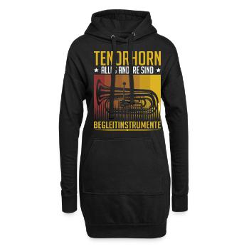 Tenorhorn Blechblasinstrument Musikinstrument - Hoodie-Kleid - Schwarz - Vorne