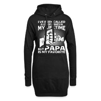 Père Enfant Fête des Pères Papa Cadeau - Sweat-shirt à capuche long Femme - noir - Devant