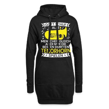 Tenorhorn Blechblasinstrument Musikinstrument - Hoodie-Kleid - Schwarz - Vorne