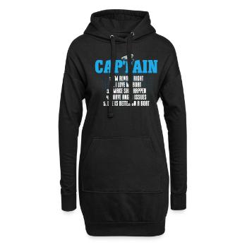 Amateurs de bateau Capitaine de bateau Capitaine Capitaines - Sweat-shirt à capuche long Femme - noir - Devant