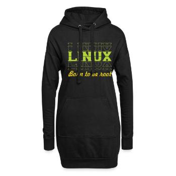 Linux Retro Vintage né pour être root pour les nerds - Sweat-shirt à capuche long Femme - noir - Devant