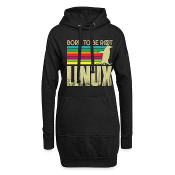 Linux Né pour être root Admin Linux - Sweat-shirt à capuche long Femme - noir - Devant