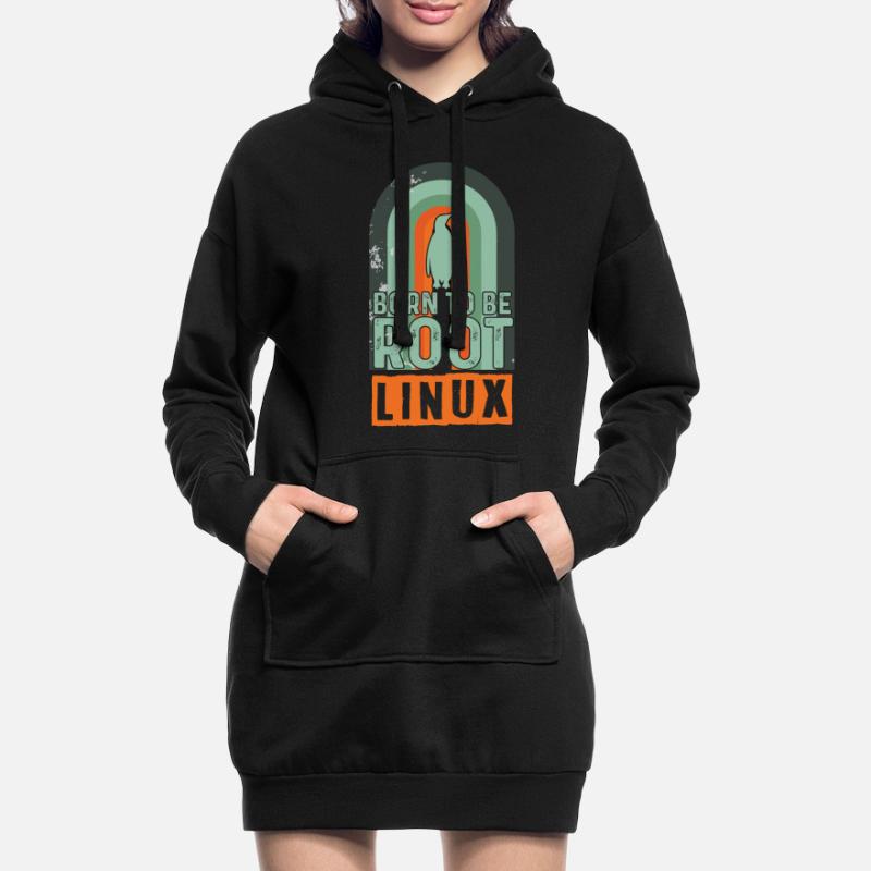 Né pour être Root Retro Linux Nerd Coding Geek Sweat-shirt à capuche long Femme