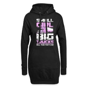Small girl big trucks - Hoodie-Kleid - Schwarz - Vorne