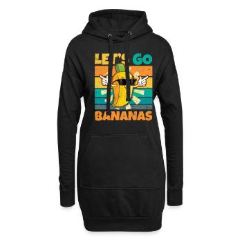 Vintage Let's Bananas Funny Banana - Hoodie-Kleid - Schwarz - Vorne