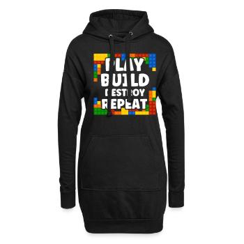 Bloc de serrage répété - Sweat-shirt à capuche long Femme - noir - Devant