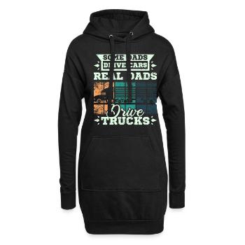 Dads drive trucks - Hoodie-Kleid - Schwarz - Vorne