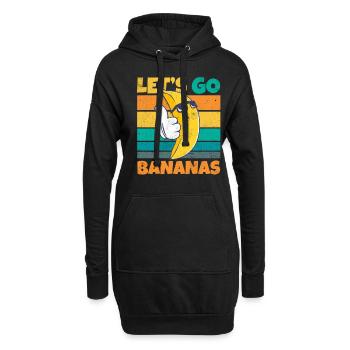 Vintage Let's Bananas Funny Cool Banana - Hoodie-Kleid - Schwarz - Vorne