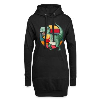 Dinos Lieben Pommes-geschenk - Hoodie-Kleid - Schwarz - Vorne