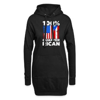 Portoricain traditionnel 100% Quarter Rican - Sweat-shirt à capuche long Femme - noir - Devant