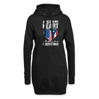 Pièce traditionnelle portoricaine dans le cœur toujours être - Sweat-shirt à capuche long Femme - noir - Devant