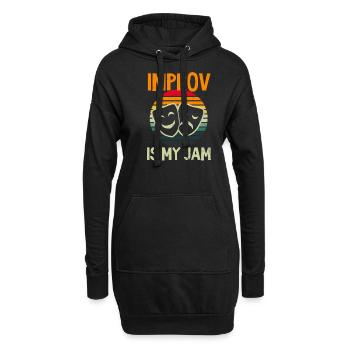 Improvisationstheater Vintage Improv - Hoodie-Kleid - Schwarz - Vorne