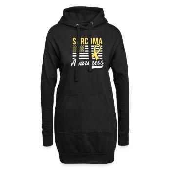 Sarcoma Cancer US American Flag 4th Of July - Hoodie Dress - black - Front