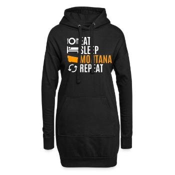 Eat Sleep Montana Repeat Cadeau - Sweat-shirt à capuche long Femme - noir - Devant
