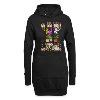 Orchidee Geschenk Frauen Blumen Gärtner Floristin - Hoodie-Kleid - Schwarz - Vorne
