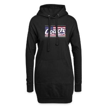 American Flag Coach 4 juillet Stars Font - Sweat-shirt à capuche long Femme - noir - Devant