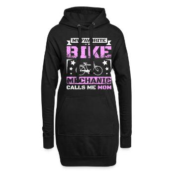 Mon mécanicien de vélo préféré m’appelle maman - Sweat-shirt à capuche long Femme - noir - Devant