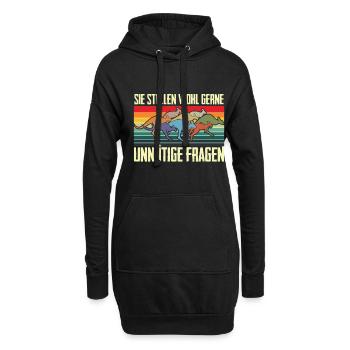 Känguru Unnötige Fragen Australien Retro Fauna - Hoodie-Kleid - Schwarz - Vorne