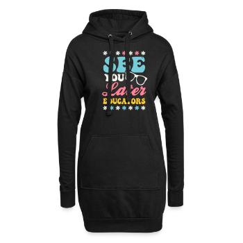 Dernier jour d’école À plus tard Éducateurs - Sweat-shirt à capuche long Femme - noir - Devant