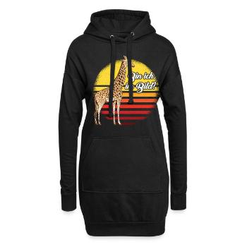 Giraffe Fotografie Safari Afrika Savanne - Hoodie-Kleid - Schwarz - Vorne