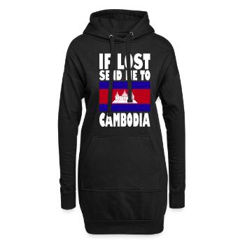 Drapeau du Cambodge Disant - Sweat-shirt à capuche long Femme - noir - Devant