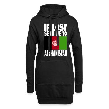 Slogan du drapeau afghan - Sweat-shirt à capuche long Femme - noir - Devant