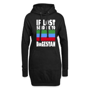 Drapeau du Daghestan - Sweat-shirt à capuche long Femme - noir - Devant