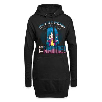 Vaporwave Japan Kawaii Not Cartoons It Is Anime - Hoodie-Kleid - Schwarz - Vorne