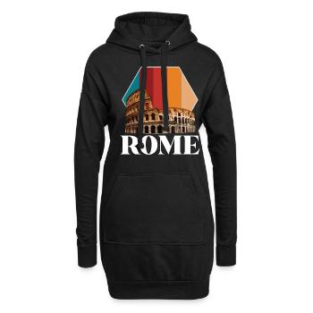 Rome Colisée Rétro Italie Toscane antique - Sweat-shirt à capuche long Femme - noir - Devant
