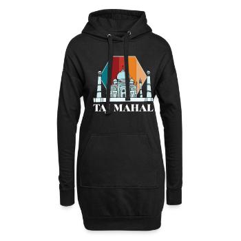 Indien Taj Mahal Palast Südasien Tourist - Hoodie-Kleid - Schwarz - Vorne